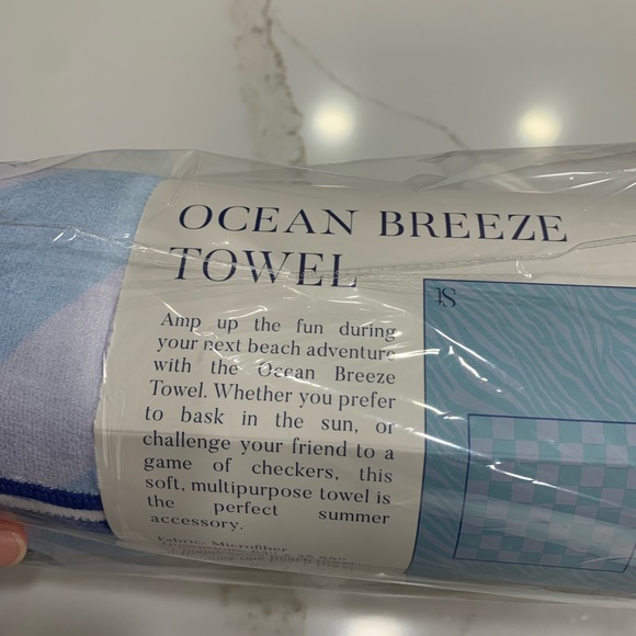 SEINT Ocean Breeze Towel & Checkers Set NEW - Picture 2 of 2